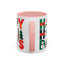 Christmas Mug - Happy Holidays Green Red & Blue Decorative Text
