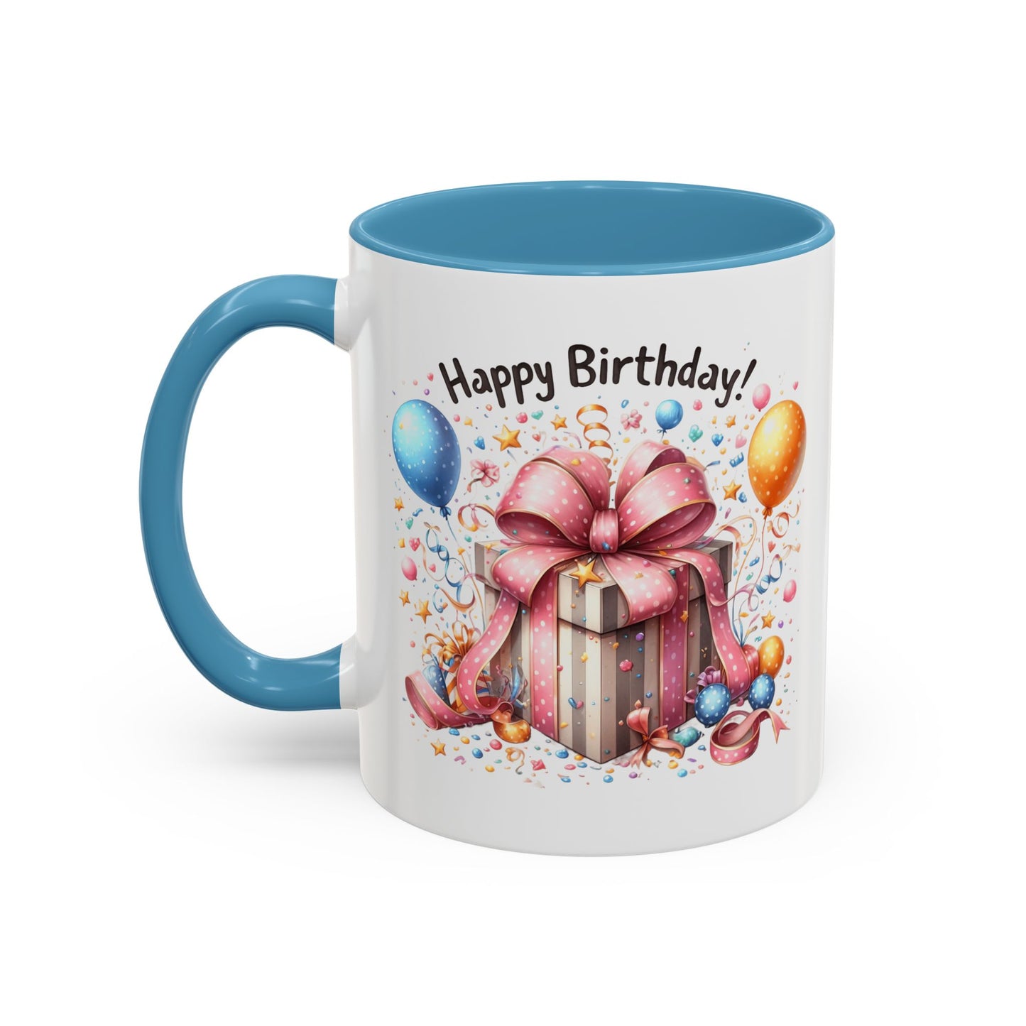 Birthday Mug - Happy Birthday Pink Ribbon Present