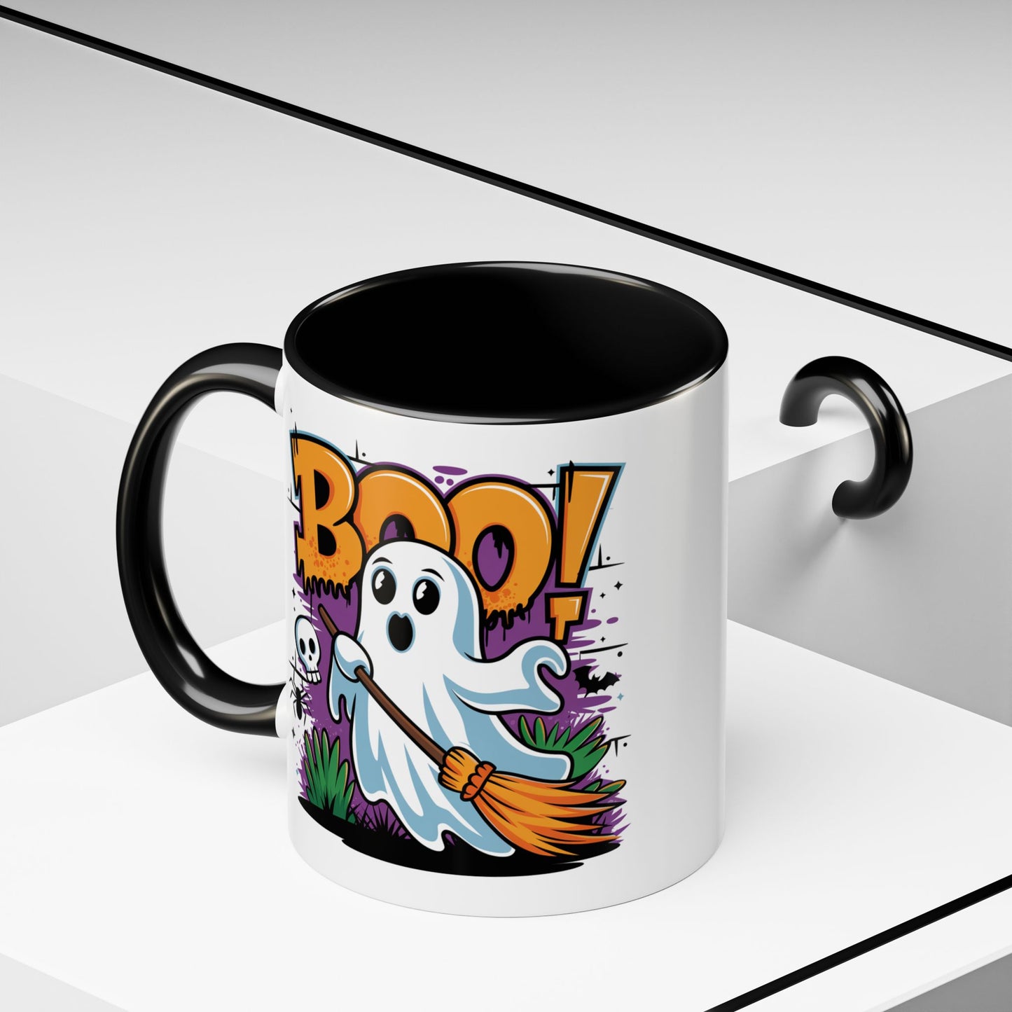 Halloween Mug - Boo! Flying Ghost With Broom