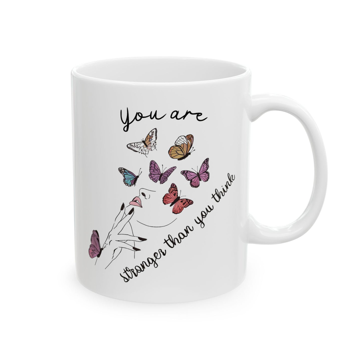 Motivation Mug - You Are Stronger Than You Think Butterflies