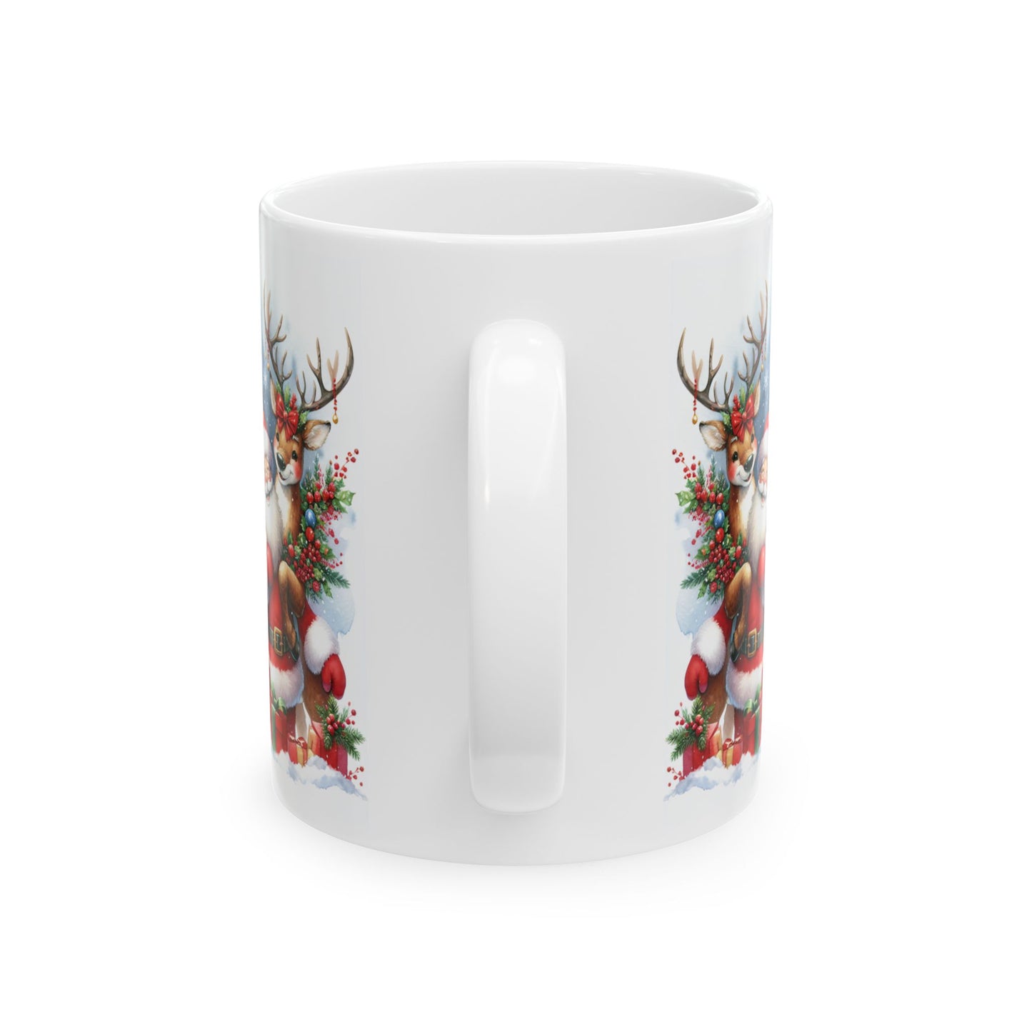 Christmas Mug - Santa Reindeer Tree Presents