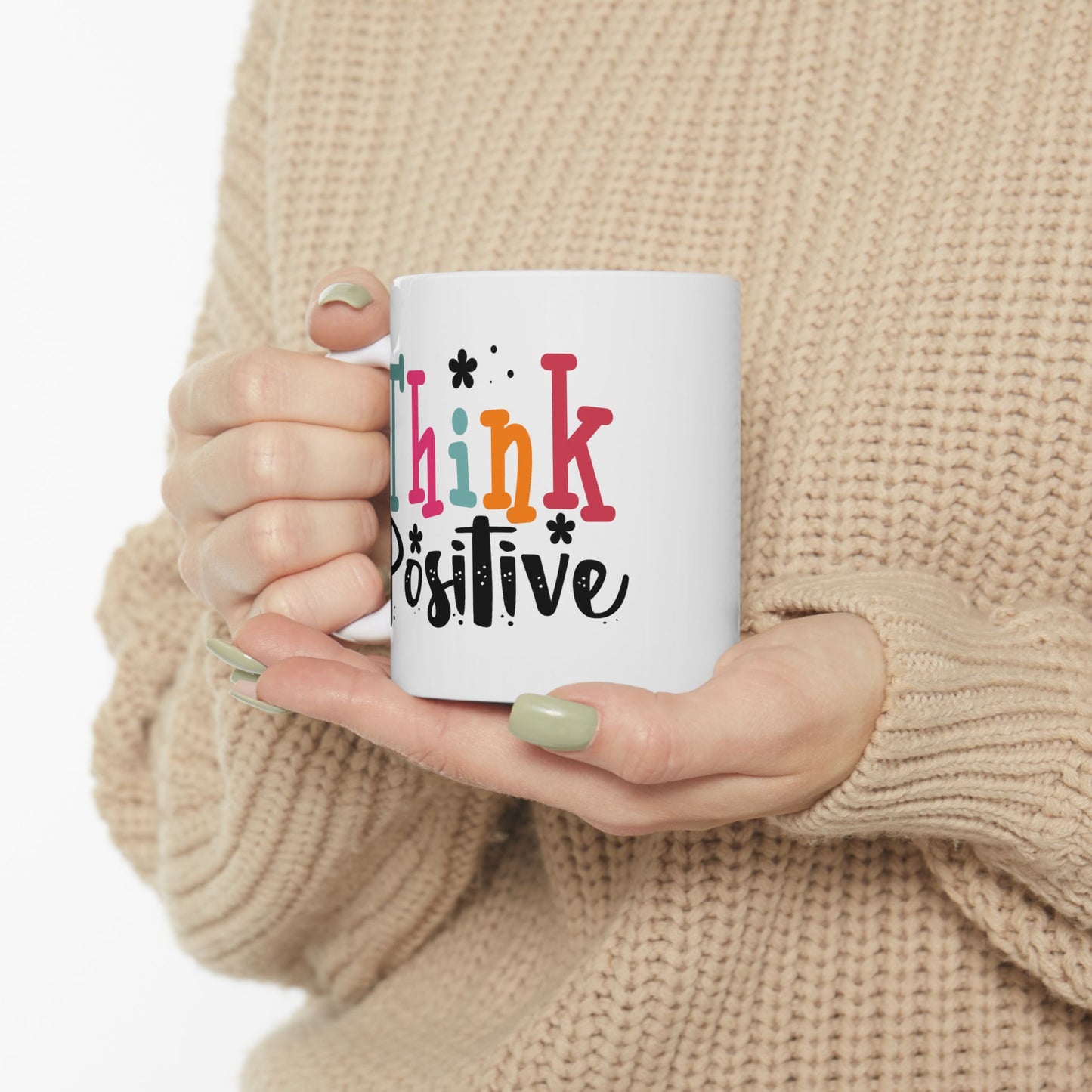 Wellness Mug - Think Positive Decorative Text