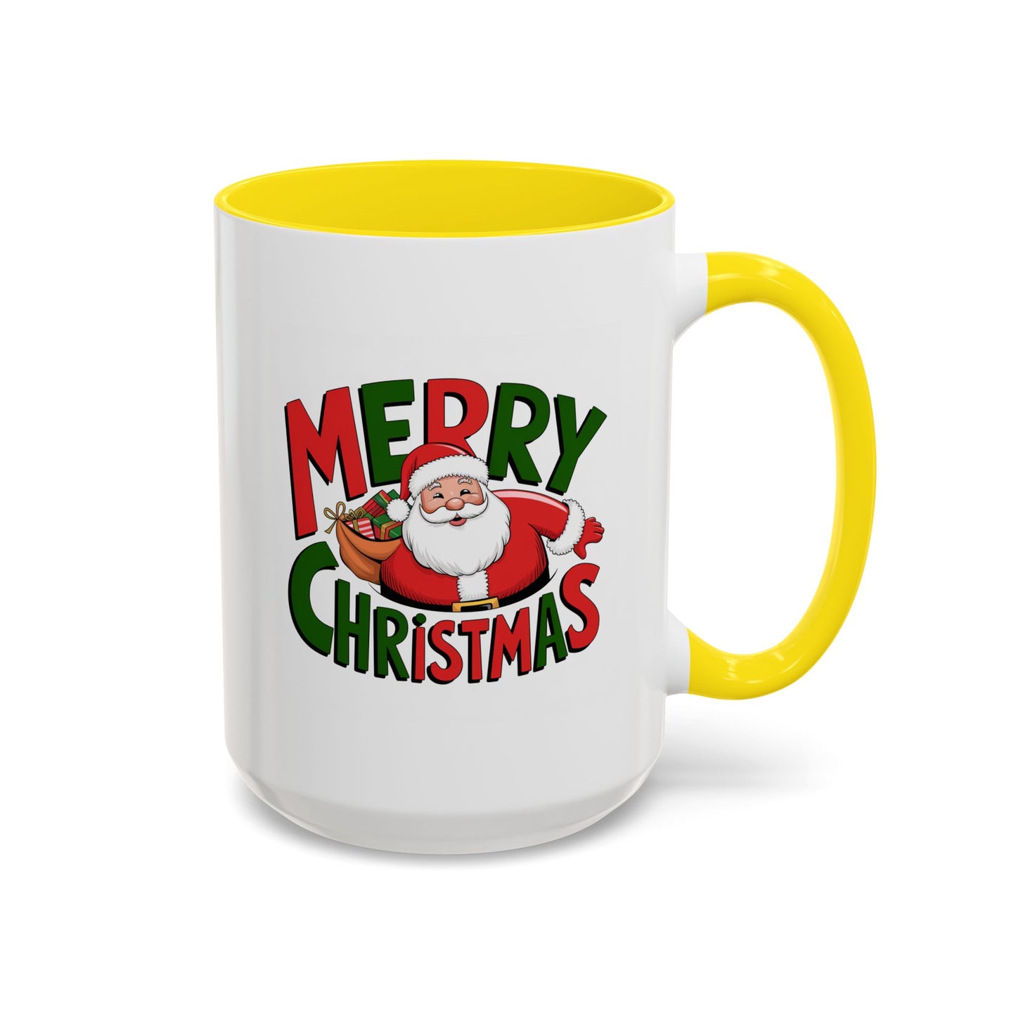 Christmas Mug - Green & Red Text Santa Presents