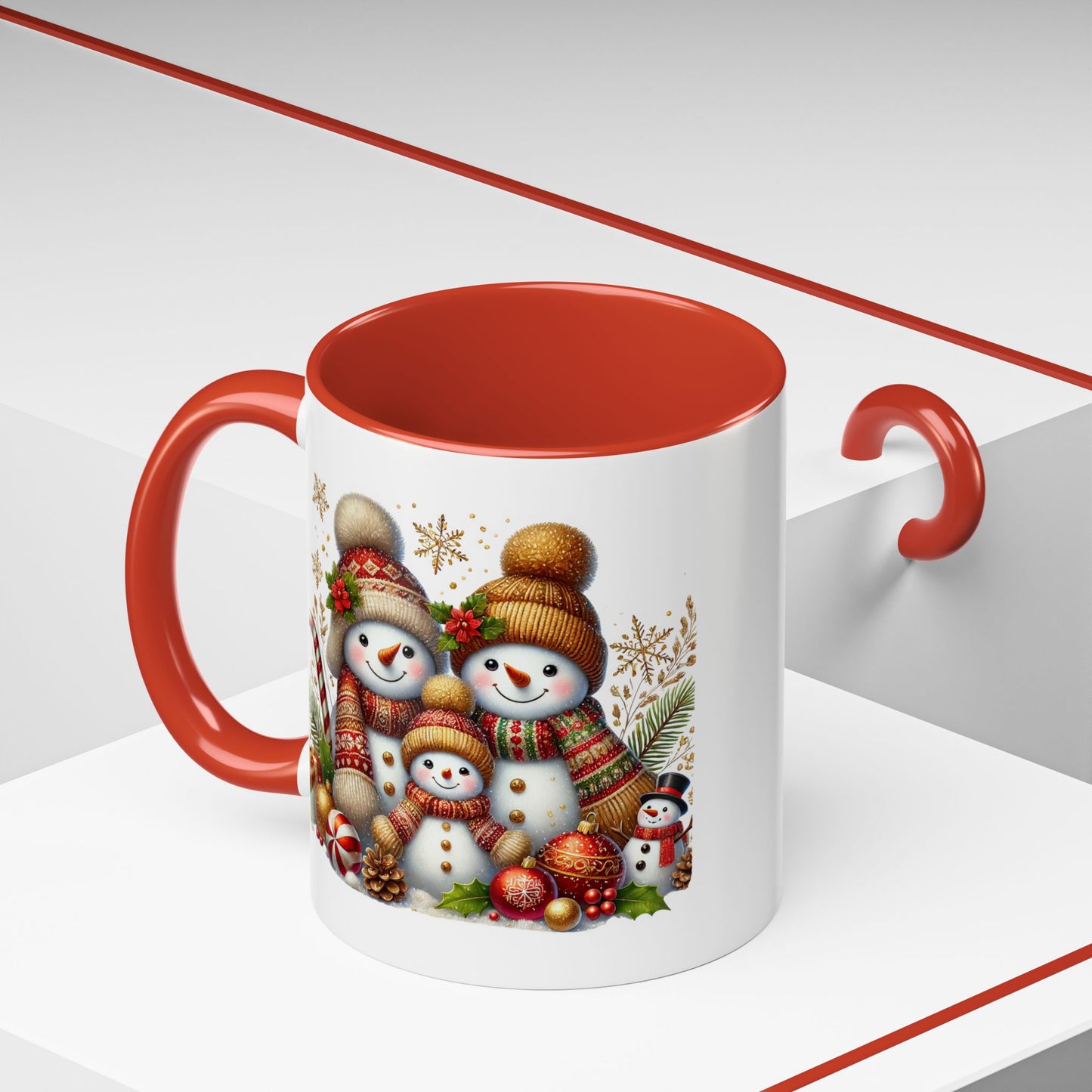 Christmas Mug - Gold Snowman Family