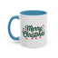 Christmas Mug - Merry Christmas Green Text Ornaments Candy Canes