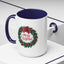 Christmas Mug - Merry Christmas Red Text Bow Wreath
