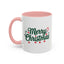 Christmas Mug - Merry Christmas Green Text Ornaments Candy Canes