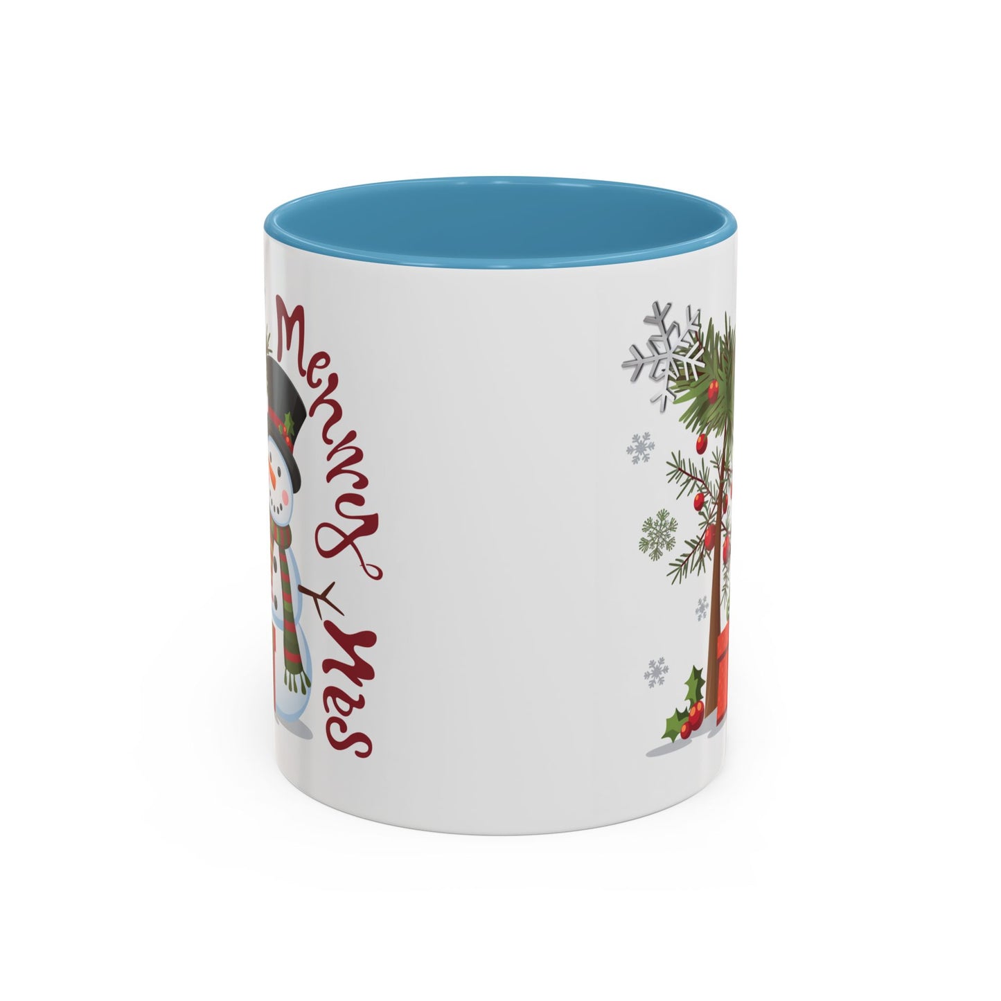 Christmas Mug - Merry Xmas Snowman Tree Present