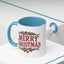 Christmas Mug - Merry Christmas Maroon Text Ornament Decorations