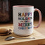 Christmas Mug - Happy Holidays and Merry Christmas Blue Yellow Purple Orange Red Text