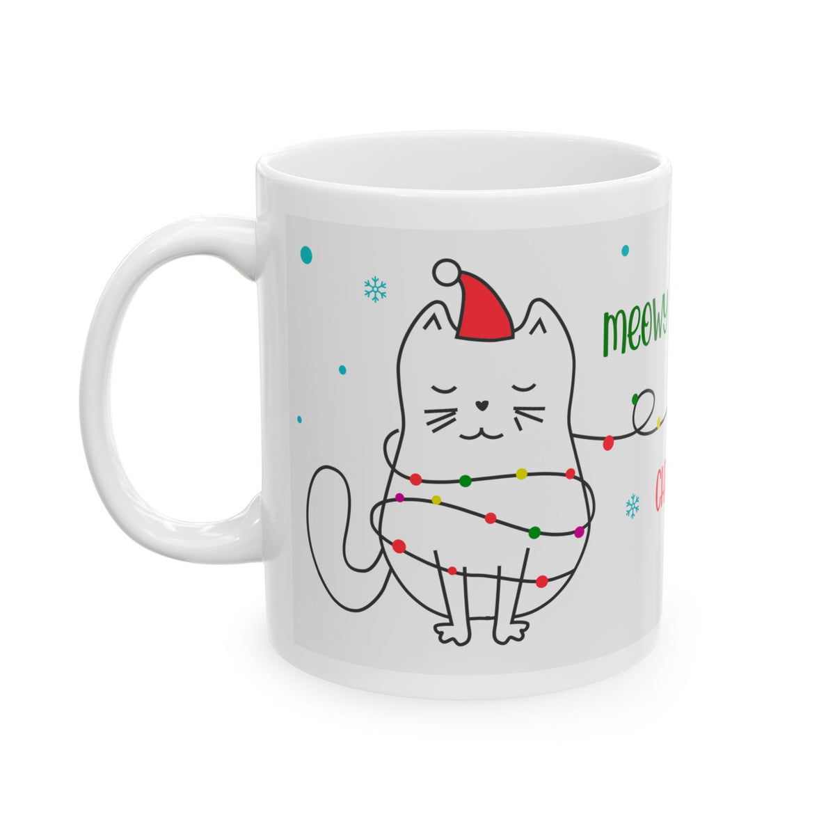 Chistmas Mug - Meowy Christmas Wrap