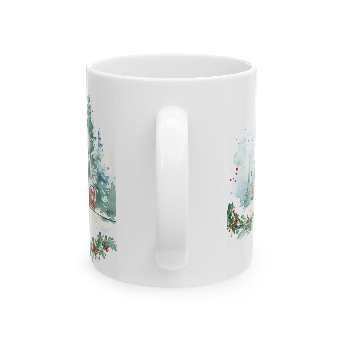 Christmas Mug - Snowy Landscape Train Wrap 9