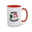 Christmas Mug - Merry Christmas Black Text Santa Tree