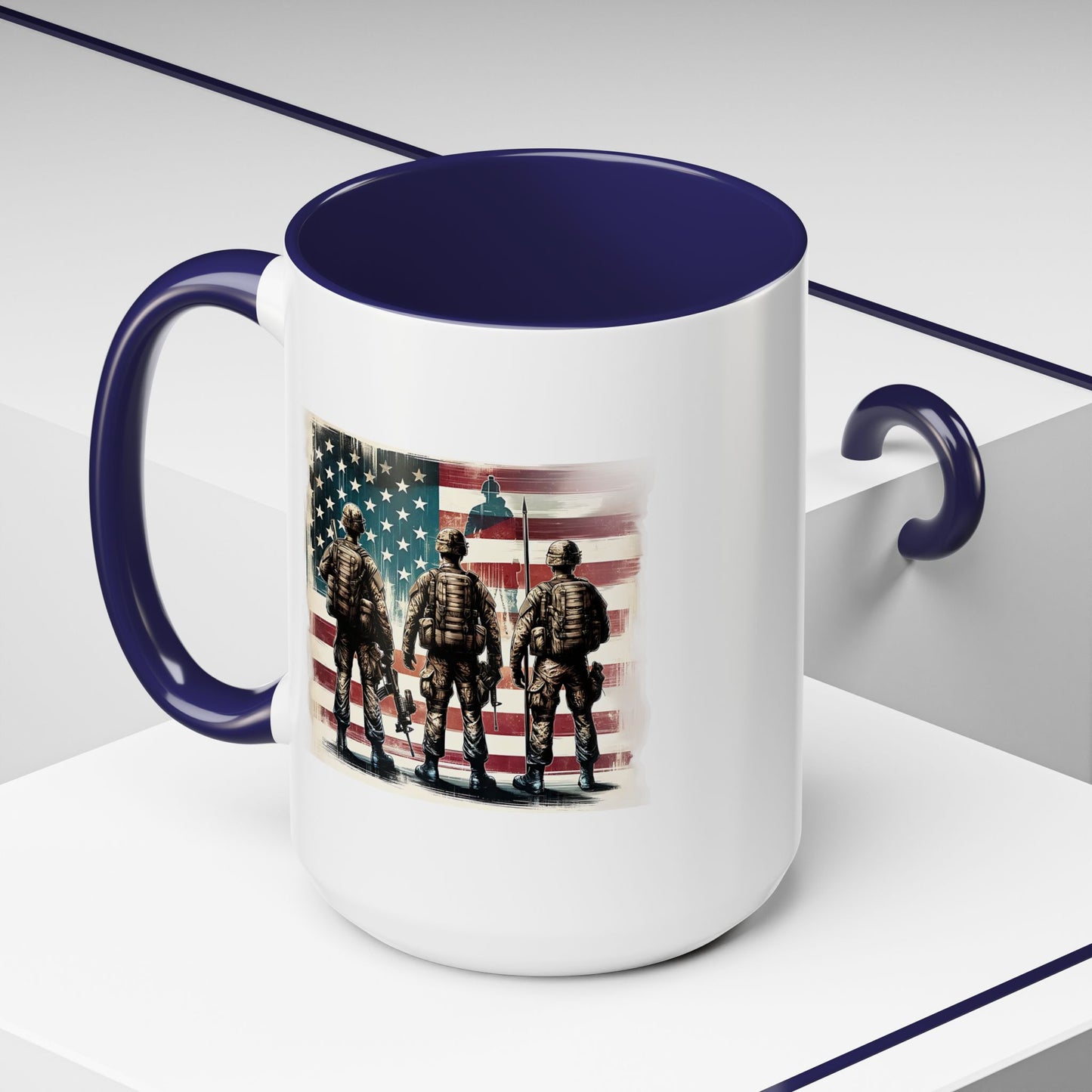 4th of July Mug - Soldiers American Flag