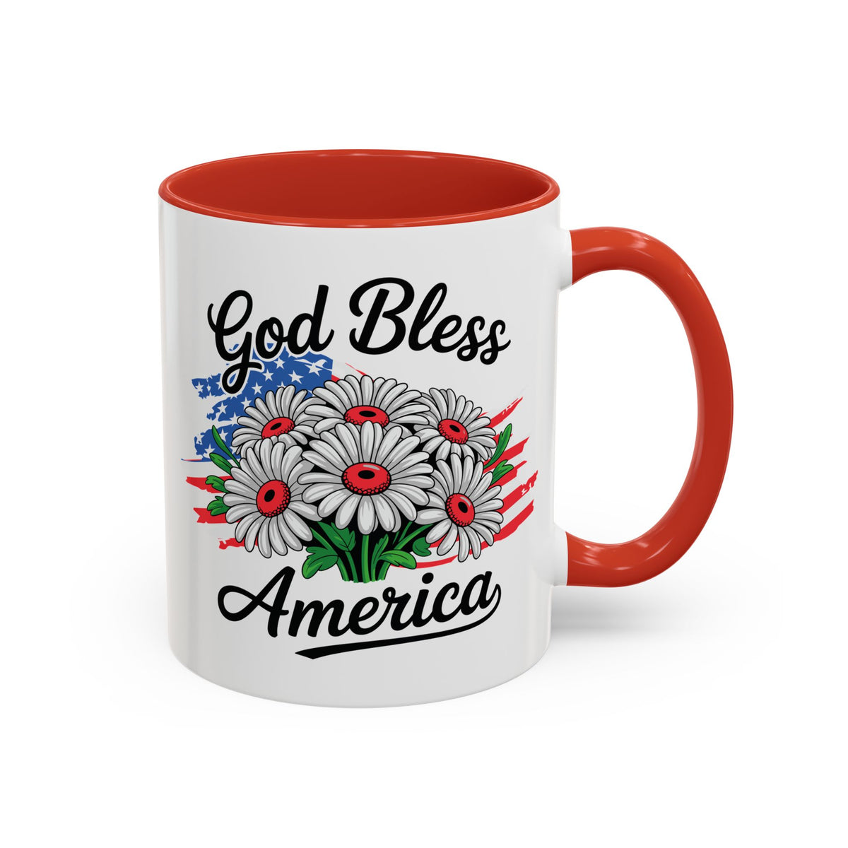 4th of July Mug - God Bless America Daisies