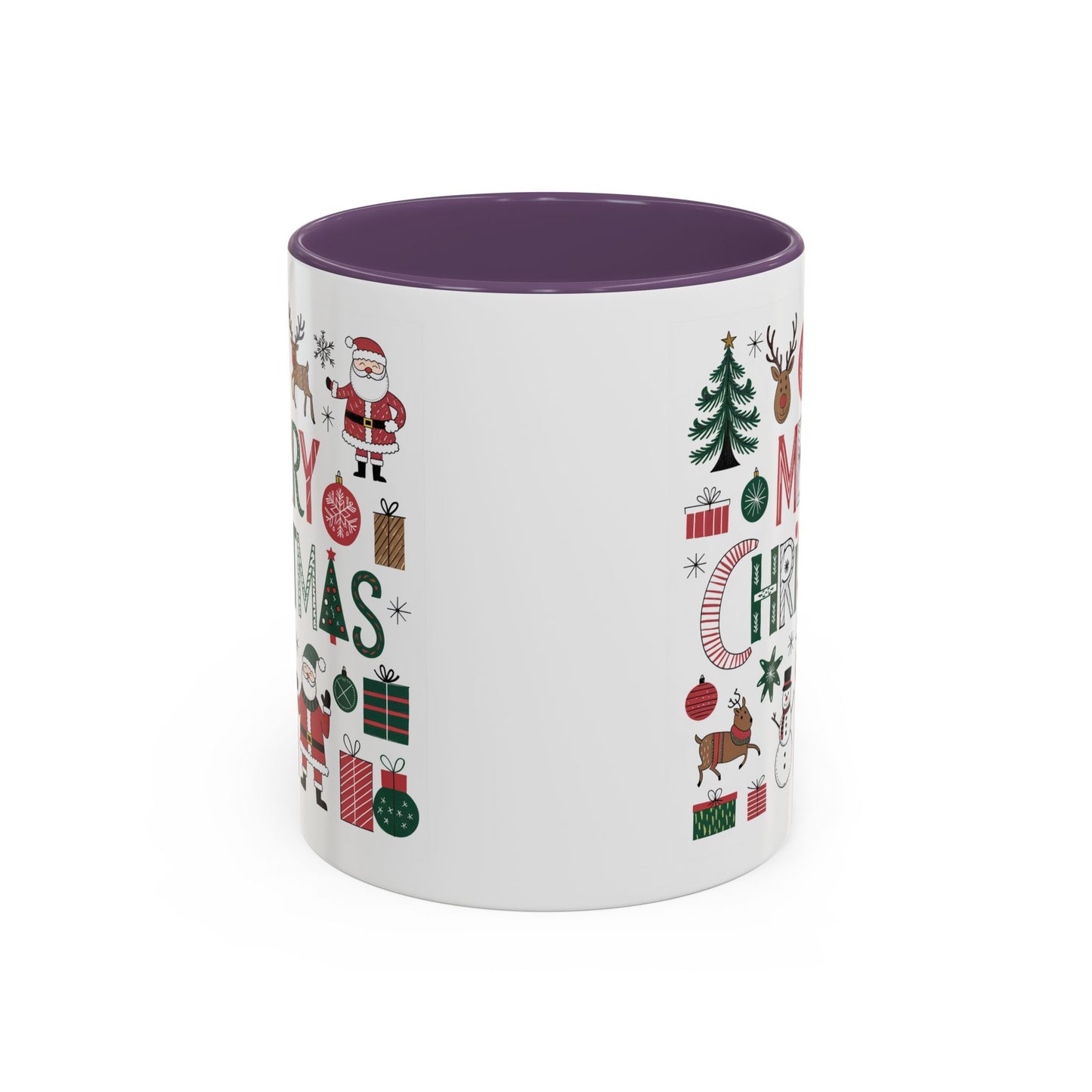 Christmas Mug - Merry Christmas Red White & Green Text Collage