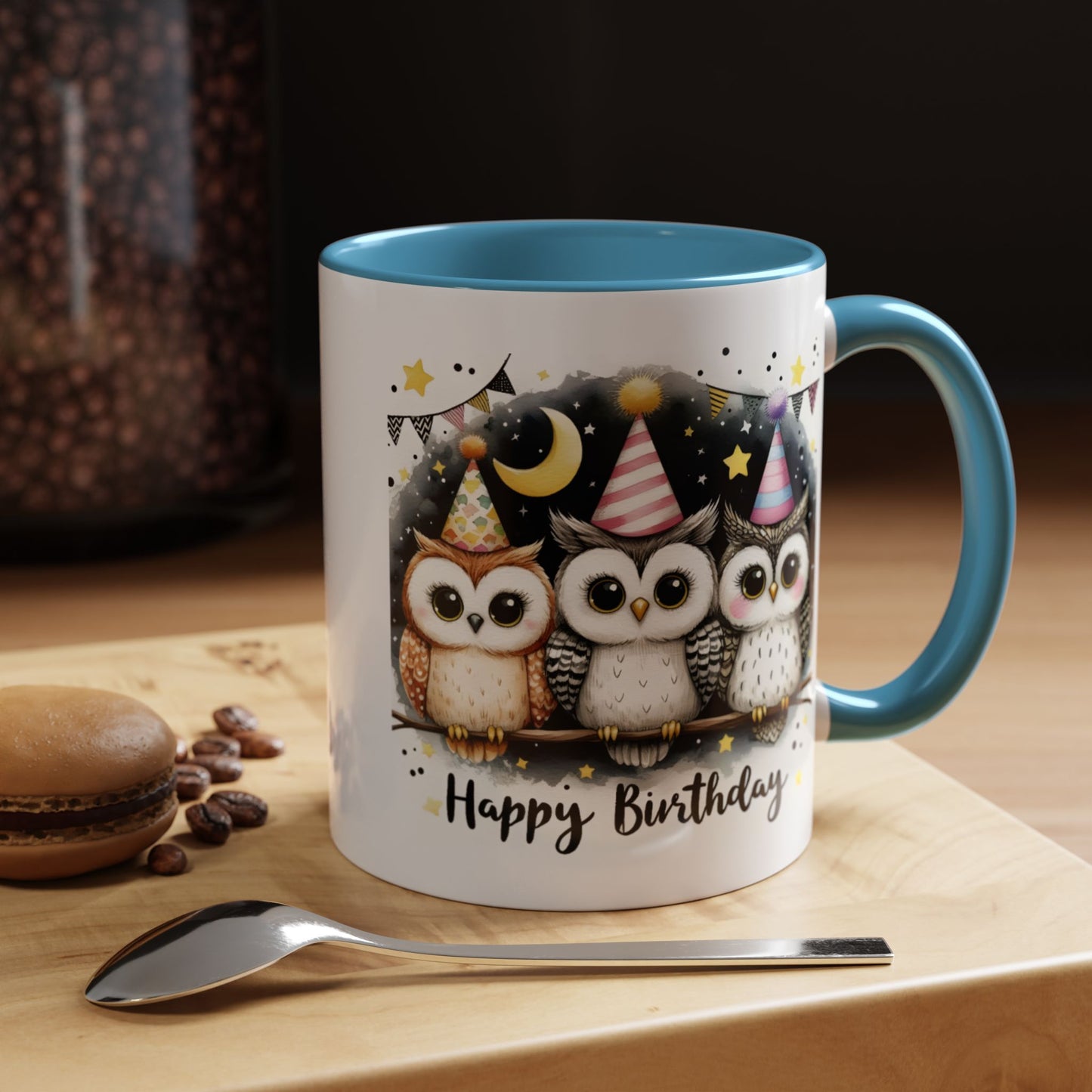 Birthday Mug - Happy Birthday Owls