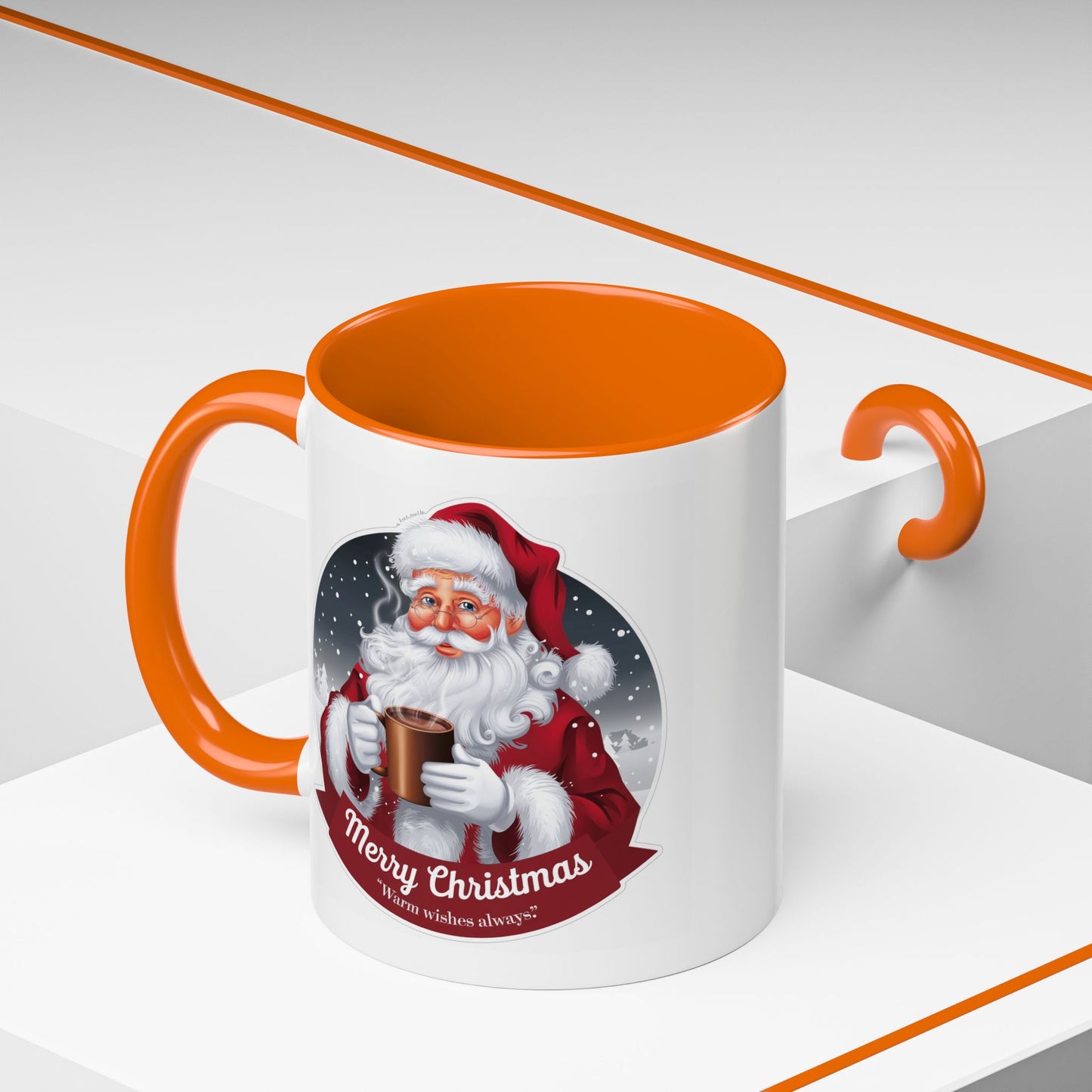 Christmas Mug - Merry Christmas Warm Wishes Always Santa