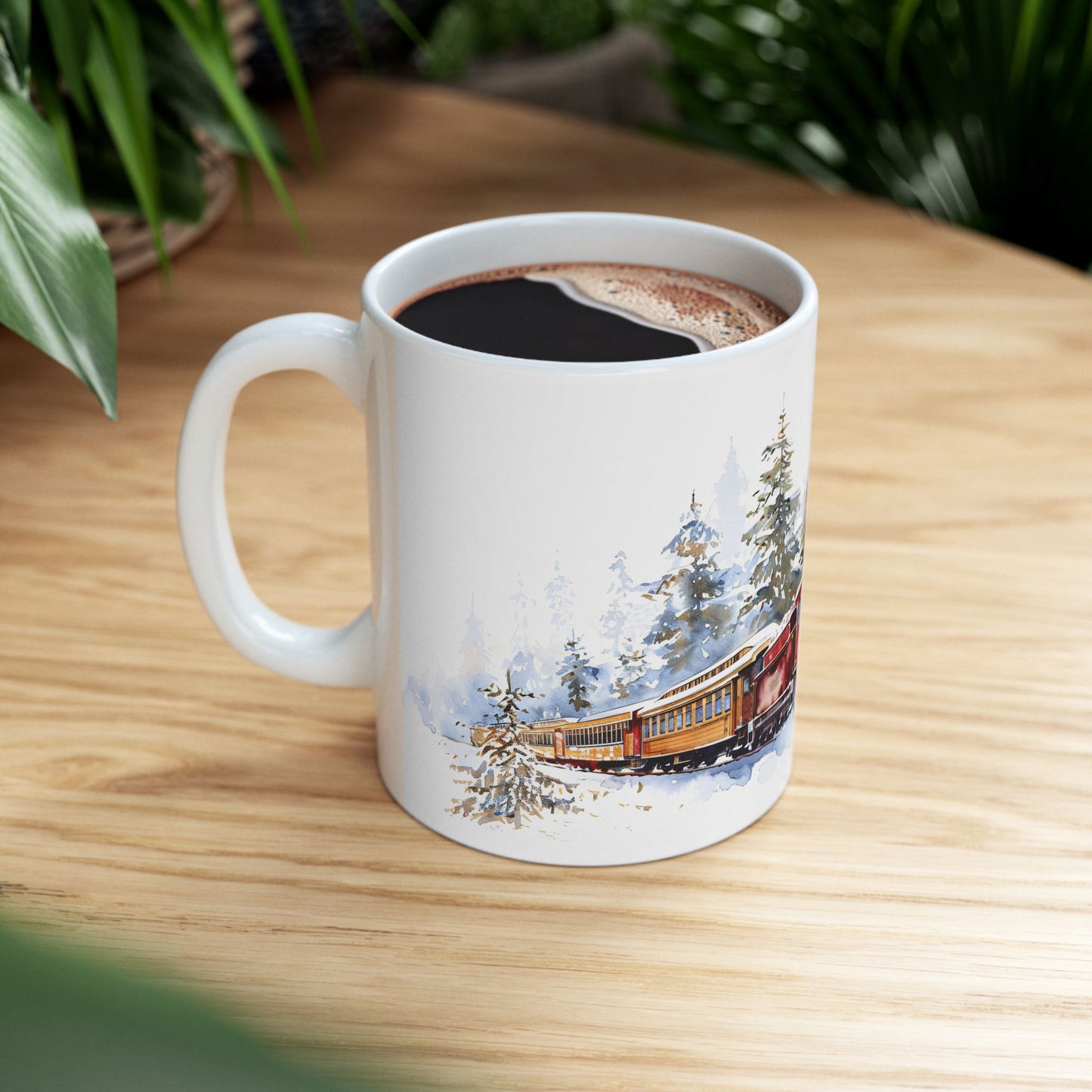 Christmas Mug - Snowy Landscape Train Wrap 6
