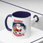 Christmas Mug - Happy Holidays Red & White Text Santa Snowman