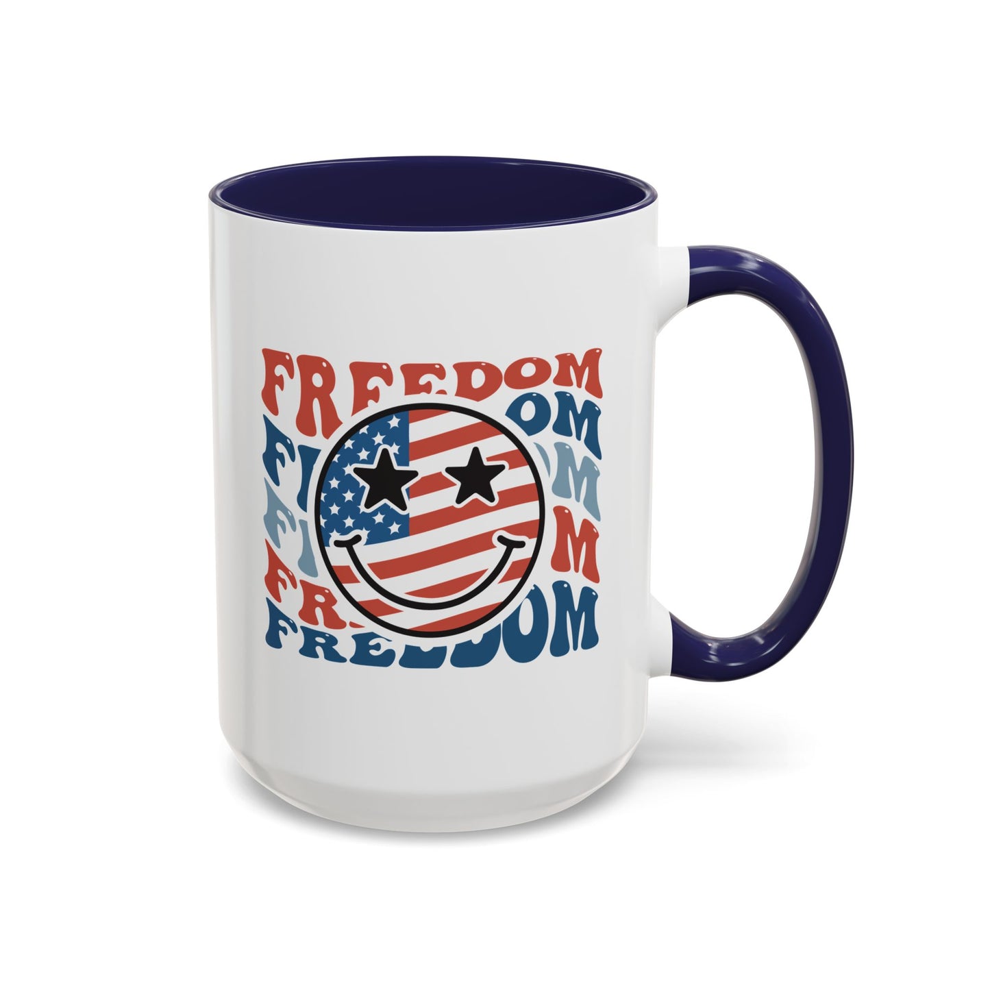 4th of July Mug - Freedom Smiley Face