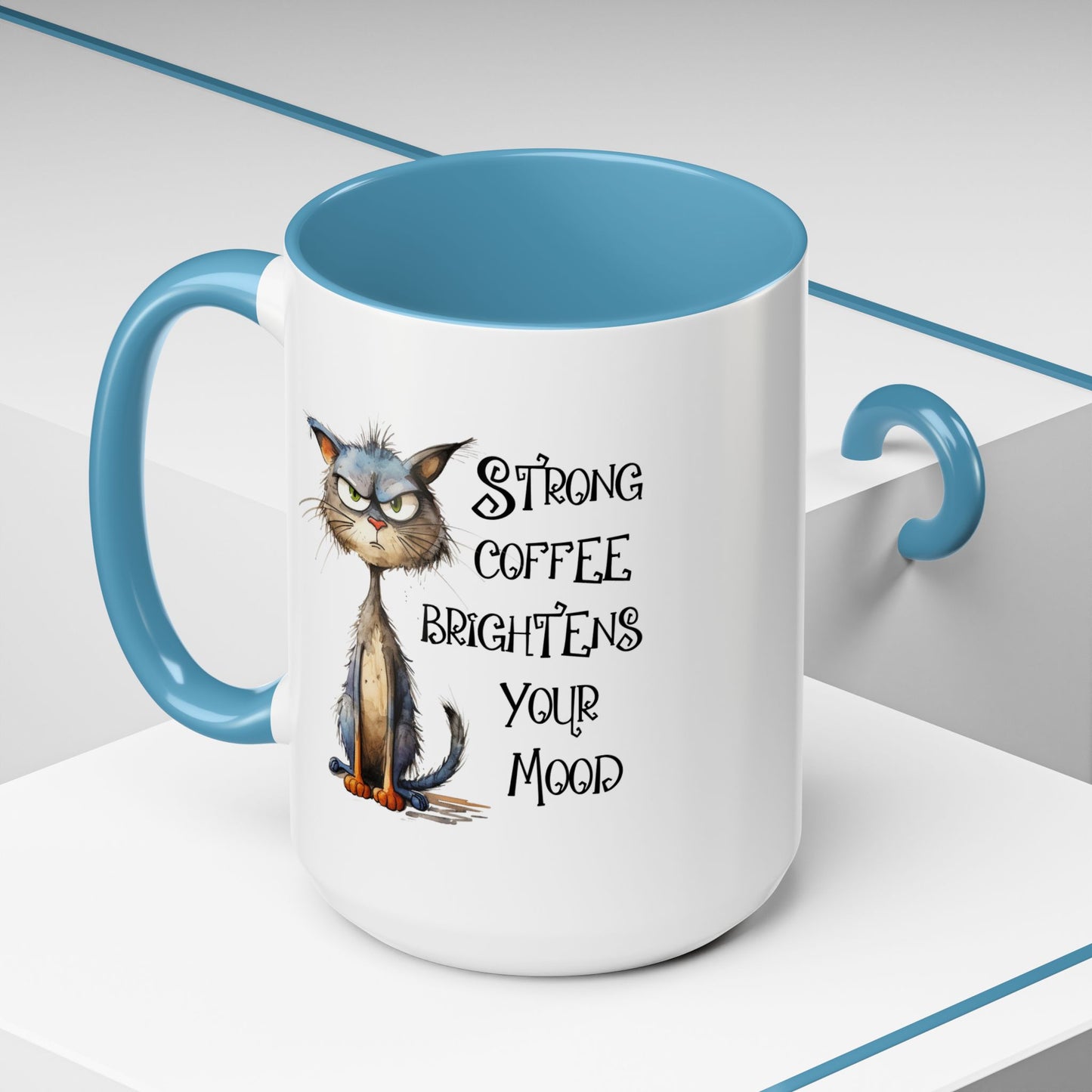 Humor Mug - Strong Coffee Brightens Your Mood