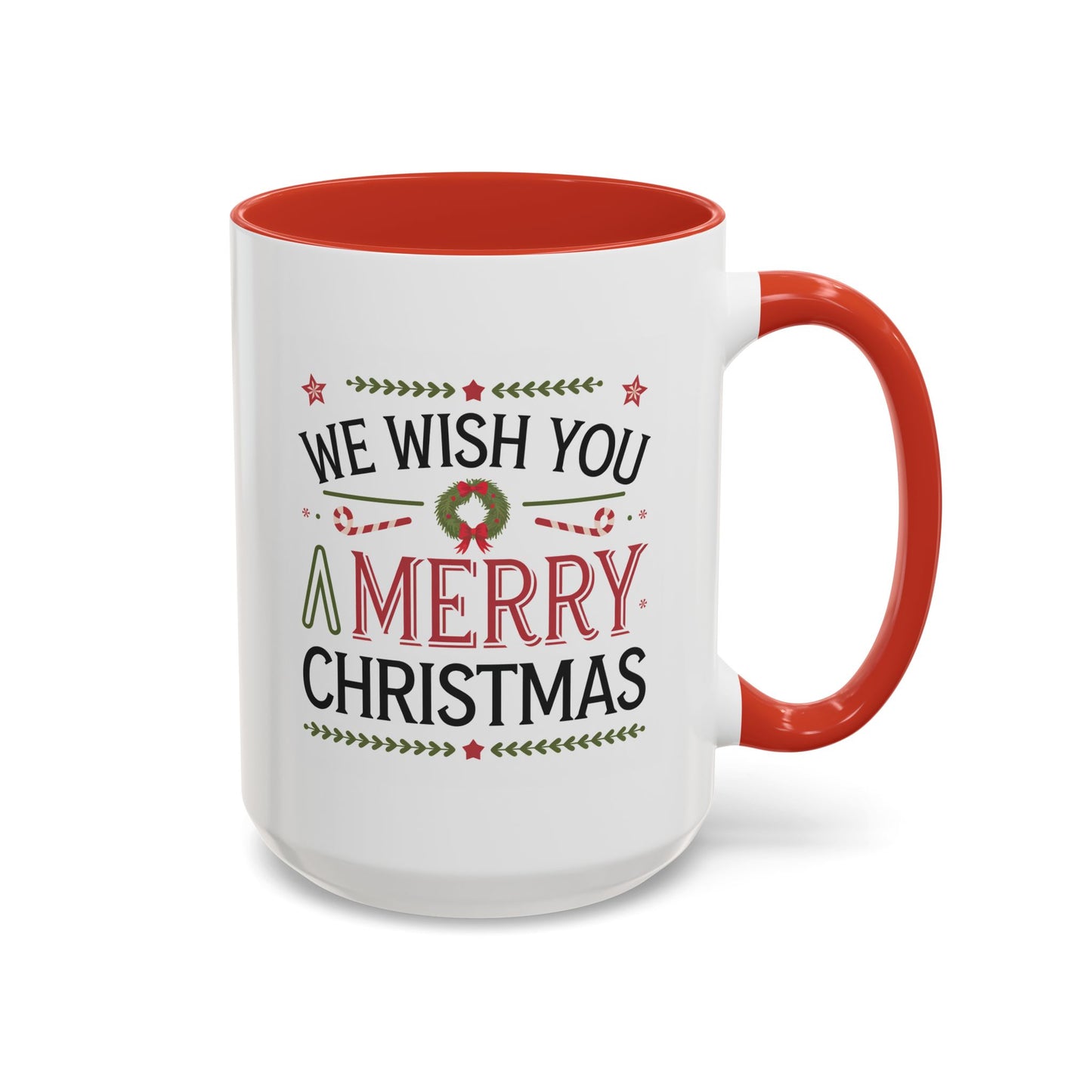 Christmas Mug - We Wish You a Merry Christmas Blue Green & Red Text