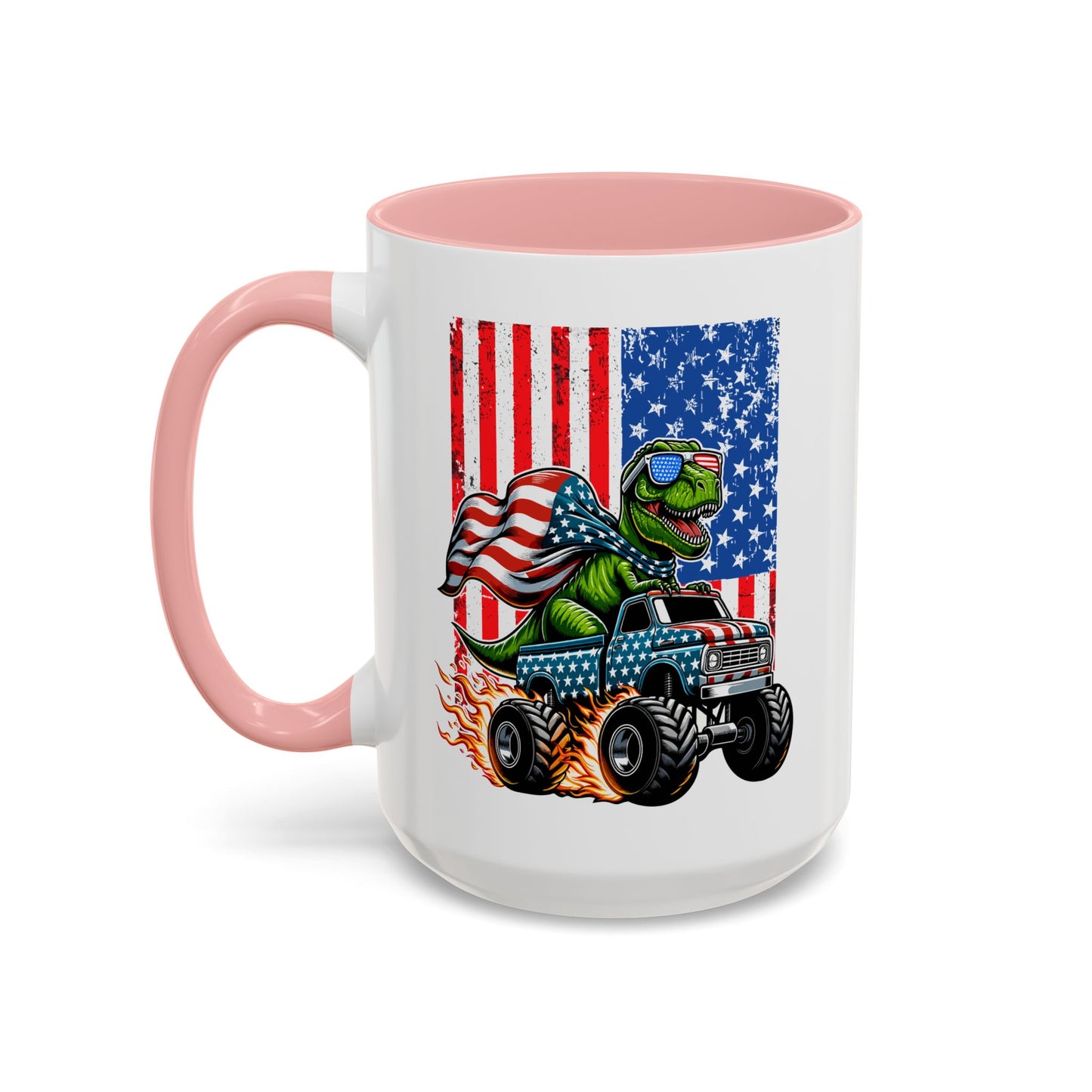 4th of July Mug - T Rex Riding Monster Truck