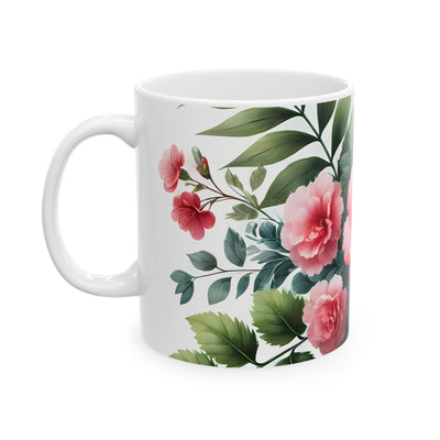 Artistic Mug - Red & Pink Flowers
