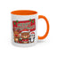 Christmas Mug - Green Text Red Banner Reindeer Bear Penguin