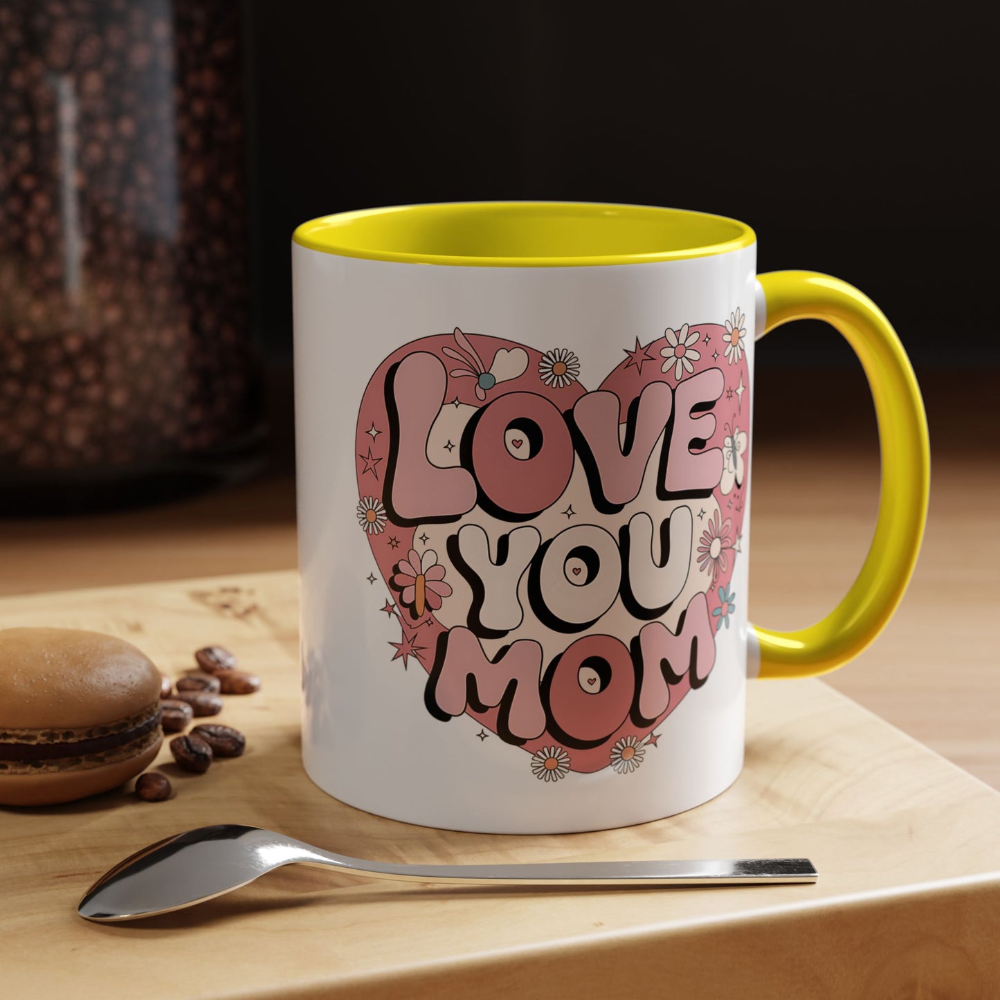Mother's Day Mug - Love You Mom Retro Heart