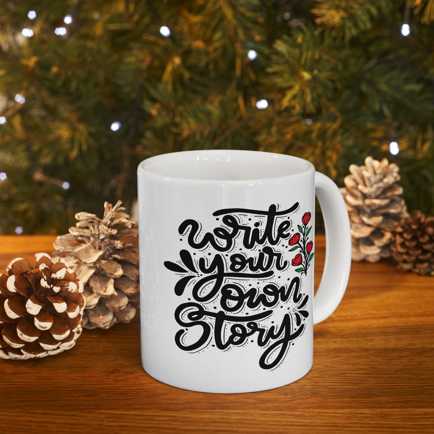 Motivation Mug - Write Your Own Story Flowers