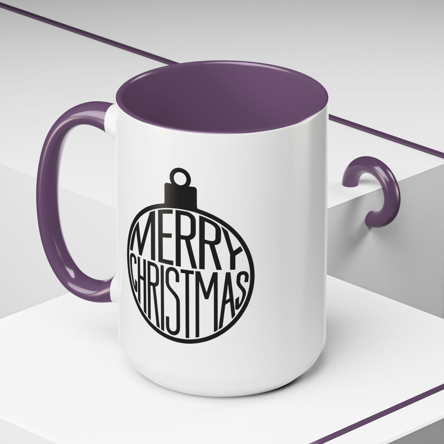 Christmas Mug - Merry Christmas Black Text Ornament