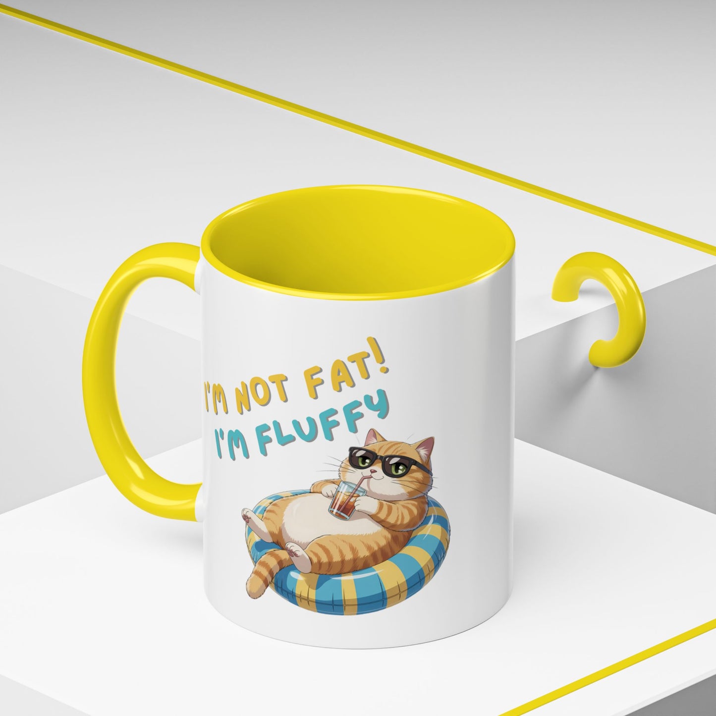 Humor Mug - I'm Not Fat I'm Just Fluffy Cat
