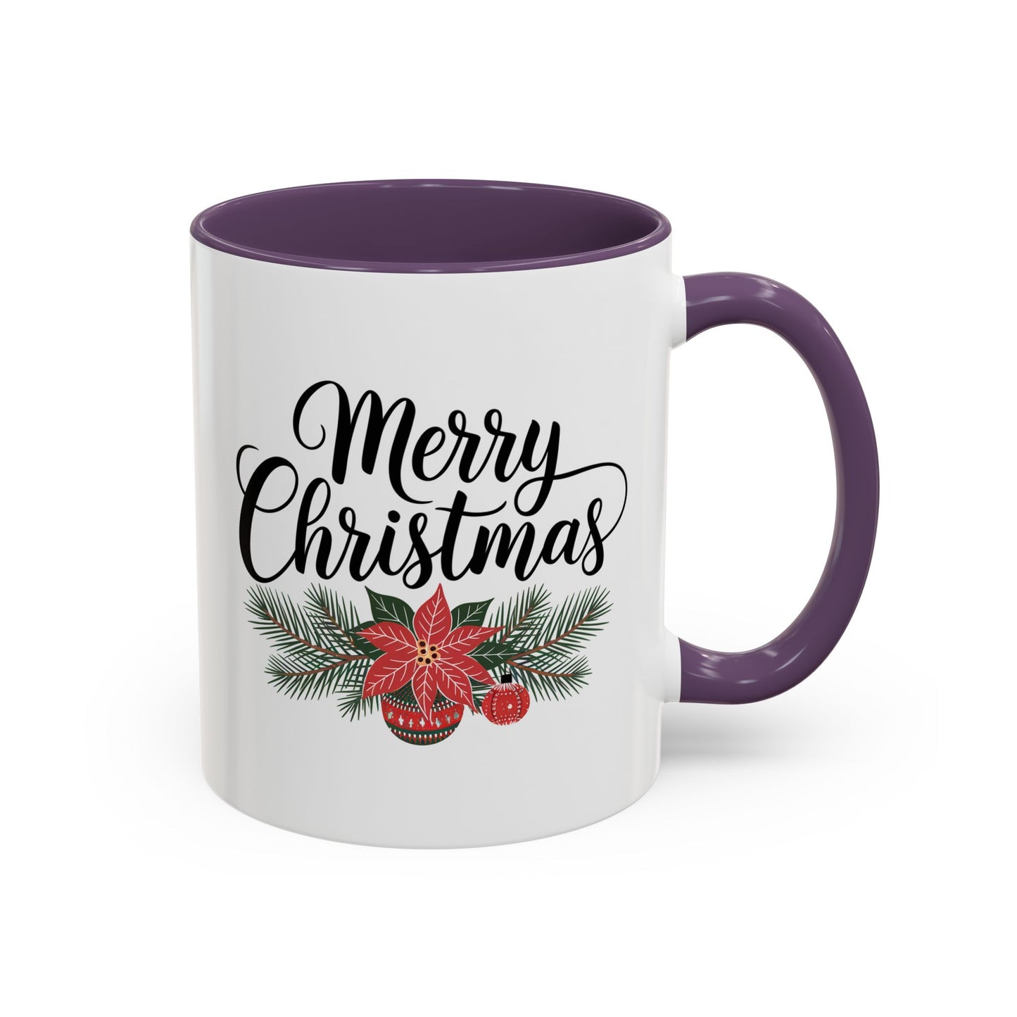 Christmas Mug - Merry Christmas Black Text Mistletoe