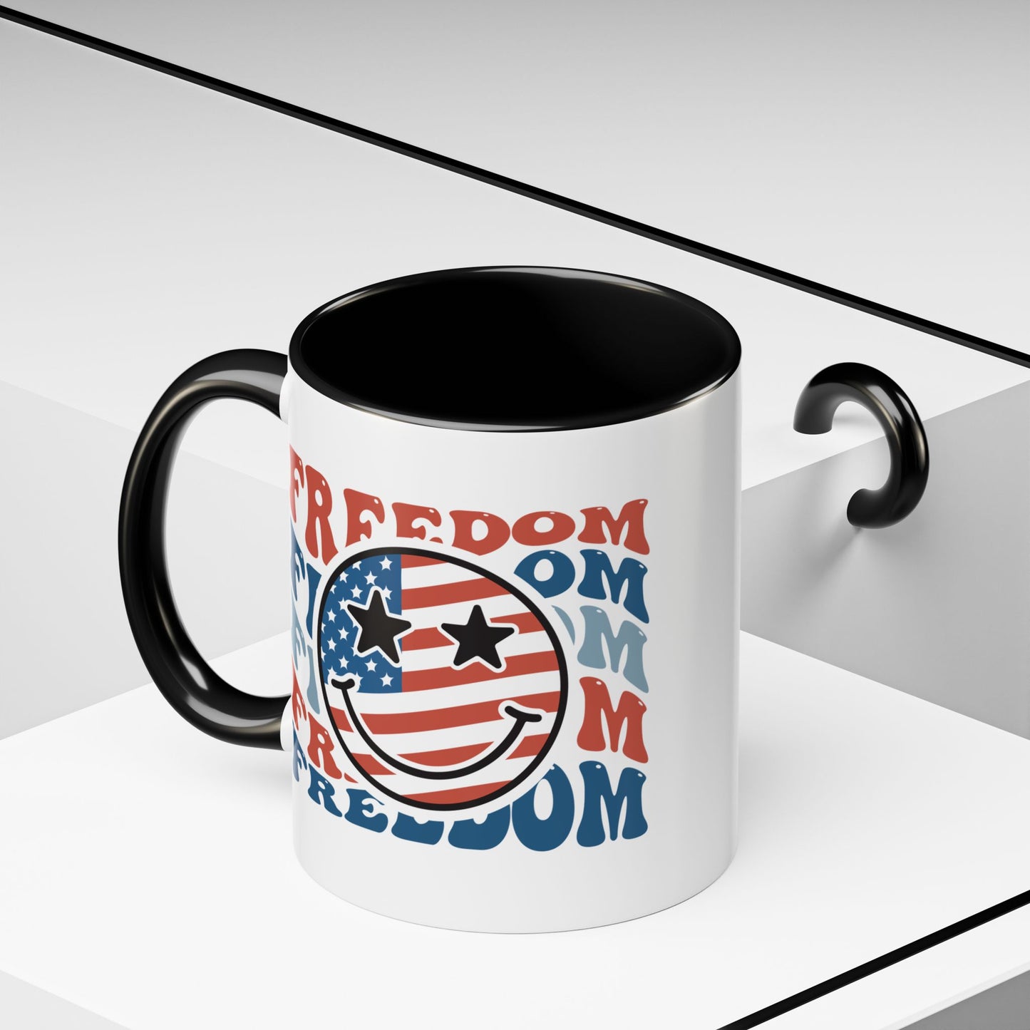 4th of July Mug - Freedom Smiley Face