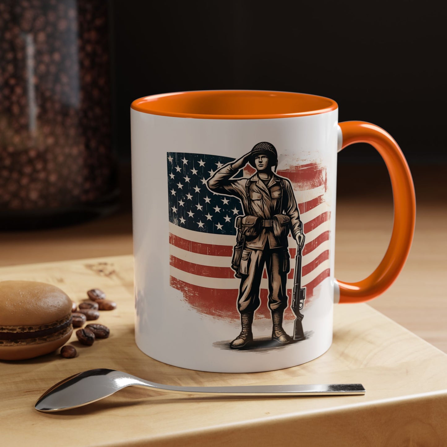 4th of July Mug - American Soldier Flag