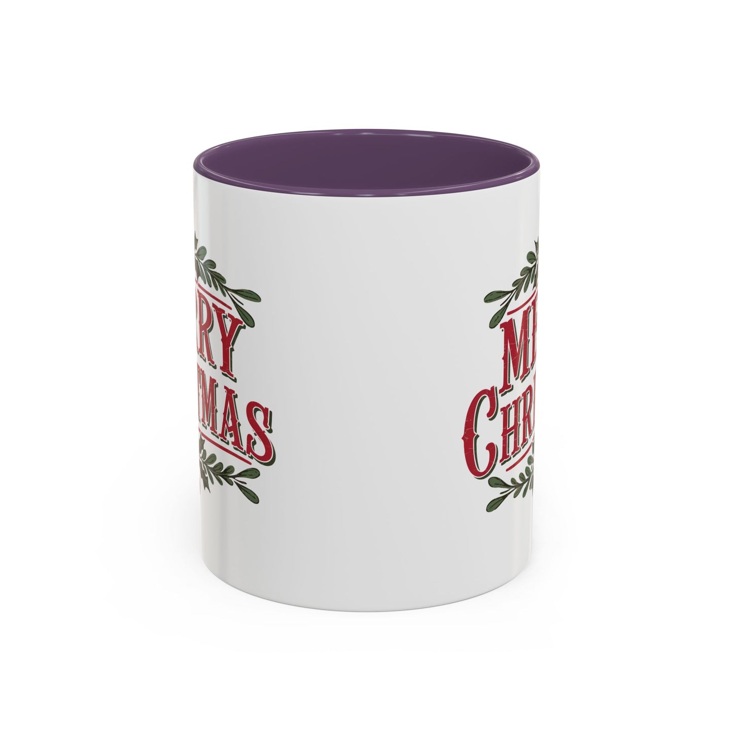 Christmas Mug - Merry Christmas Maroon Text Ornament Decorations