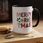 Christmas Mug - Merry Christmas Red Green & Gold Decorative Text