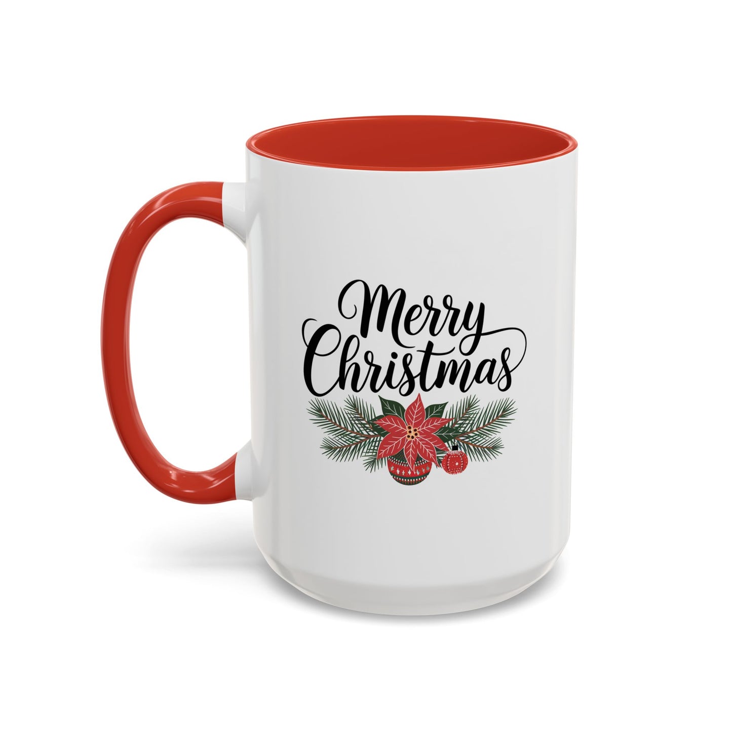 Christmas Mug - Merry Christmas Black Text Mistletoe