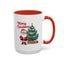 Christmas Mug - Merry Christmas Red Text Santa Tree Presents