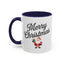 Christmas Mug - Merry Christmas Black Text Santa Present