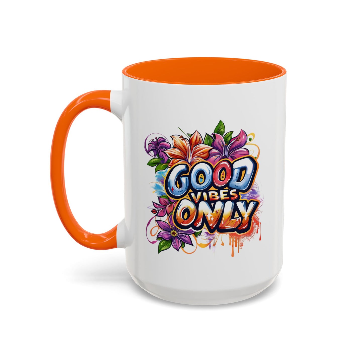 Wellness Mug - Good Vibes Only Graffiti Flowers