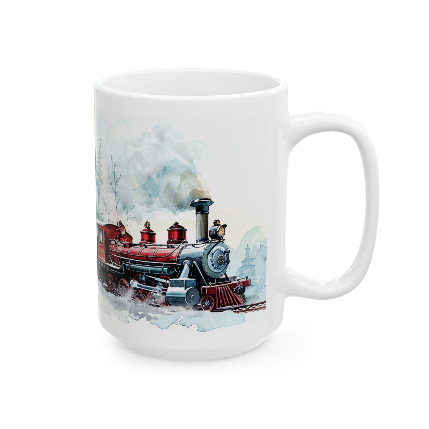 Christmas Mug - Snowy Landscape Train Wrap 1