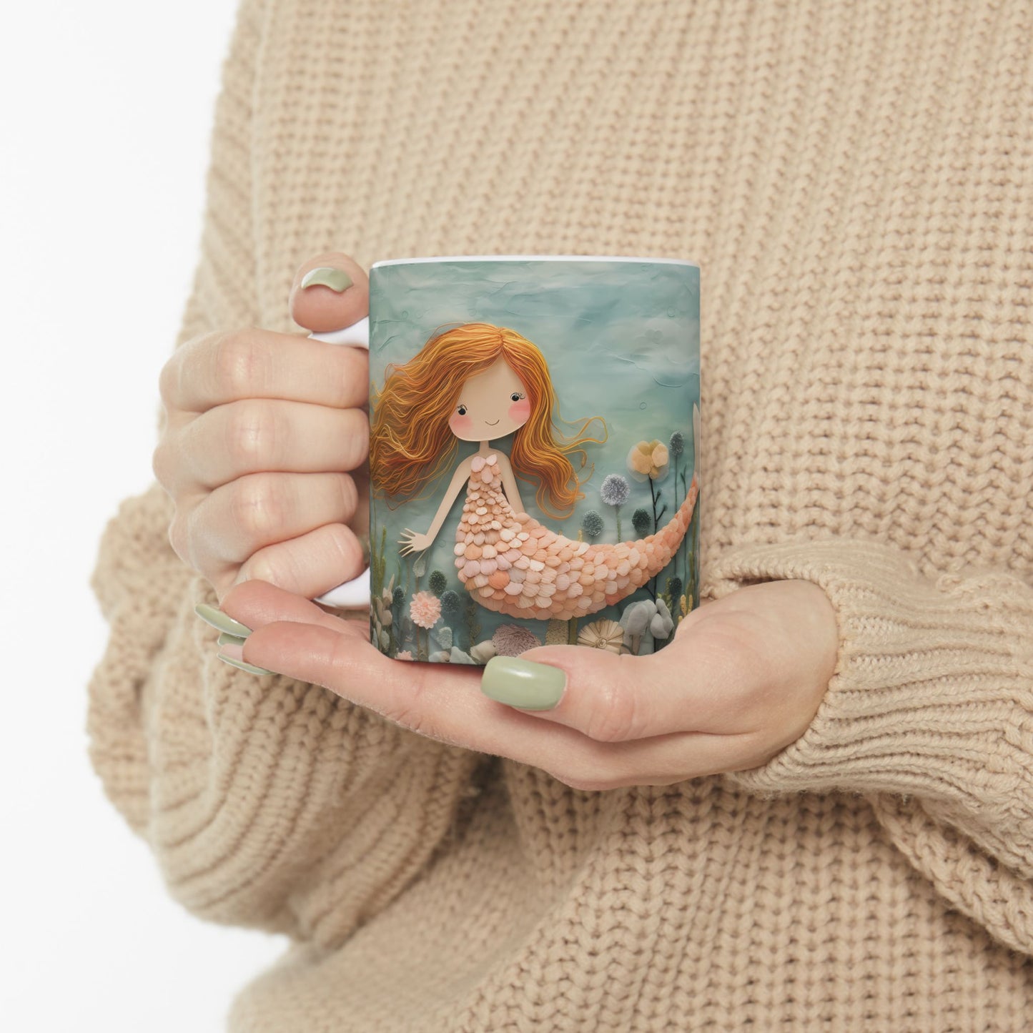 Artistic Mug - Felted Mermaid