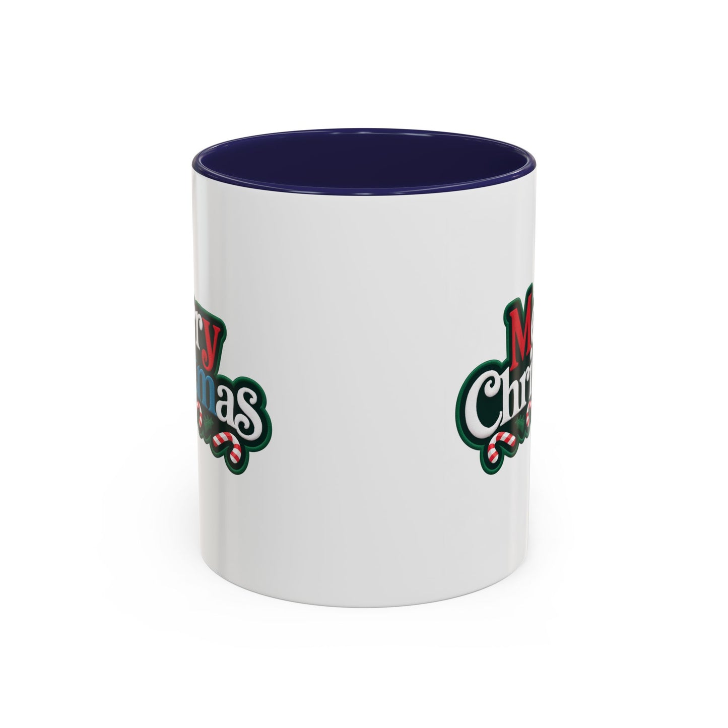 Christmas Mug - Merry Christmas White Red & Blue Text