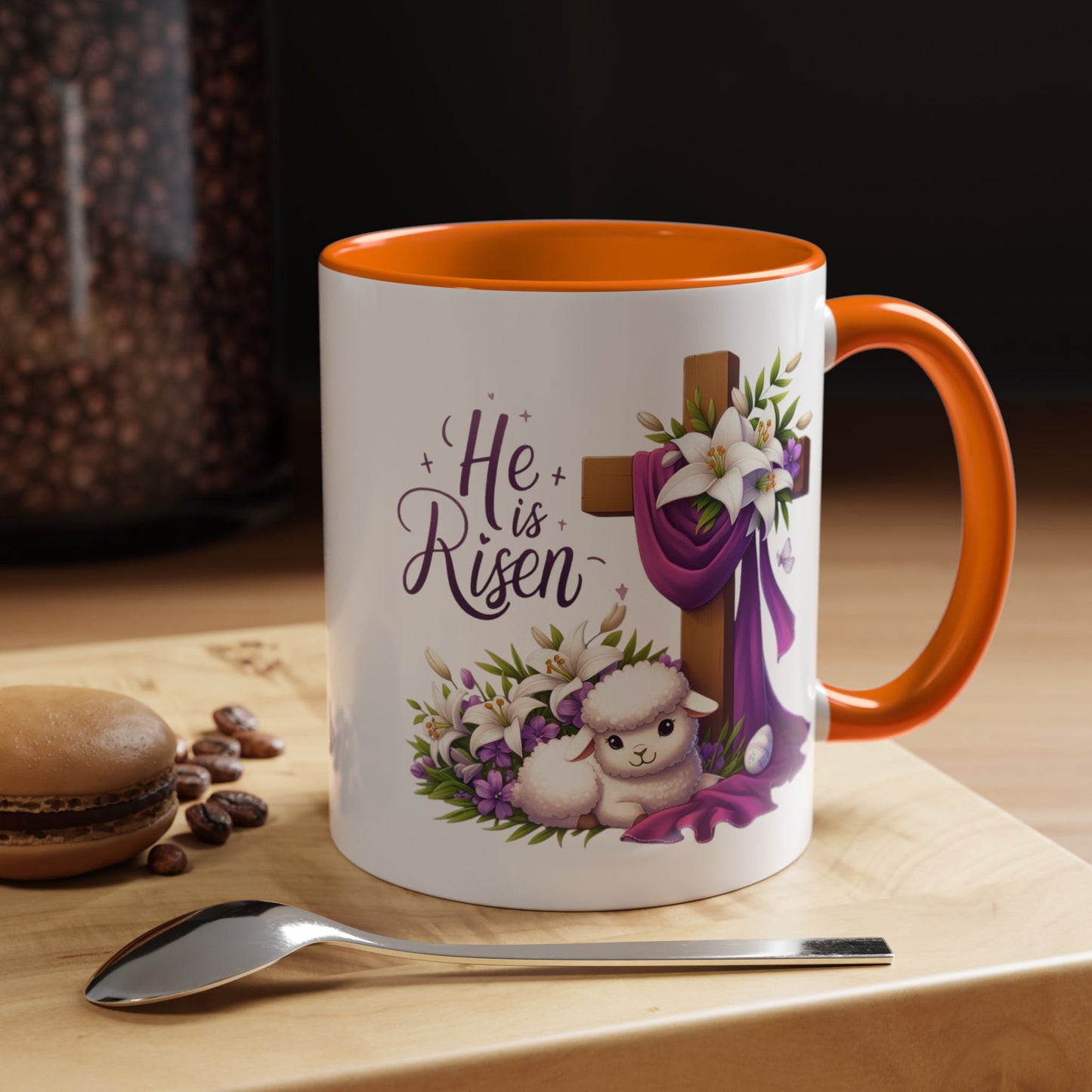 Easter Mug - He Is Risen Cross