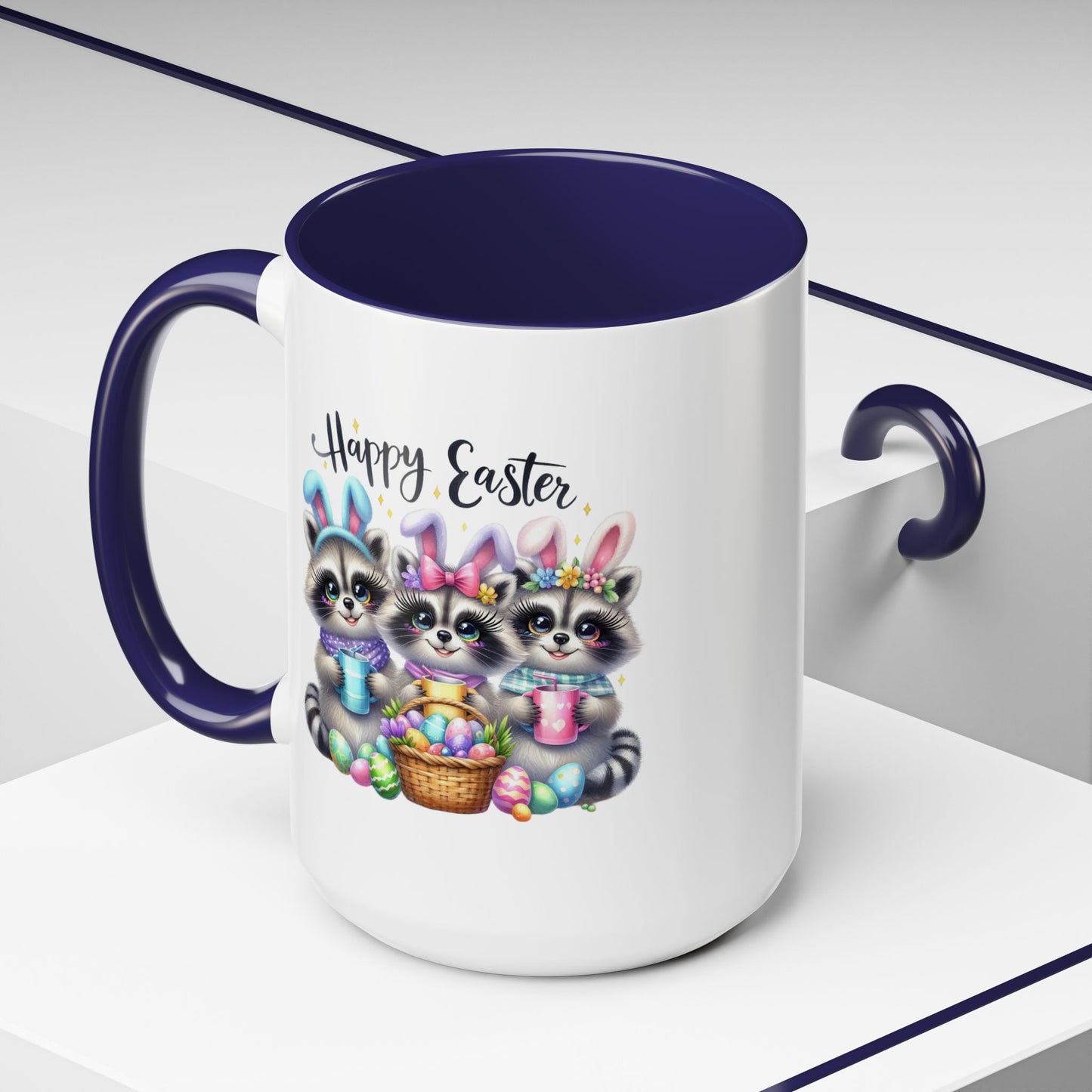 Easter Mug - Happy Easter Racoons