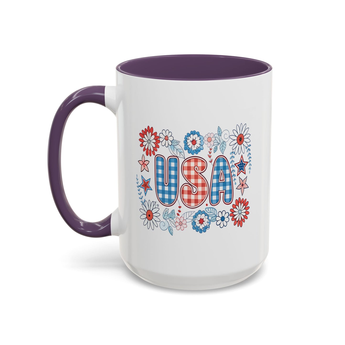 4th of July Mug - USA Preppy Floral