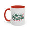 Christmas Mug - Merry Christmas Green Text Ornaments Candy Canes